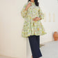 Janasya Bright Cotton Floral Tiered Tunic | Swadesiicart