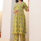 Janasya Bright Cotton Floral A-Line Top & Bottom Set | Swadesiicart