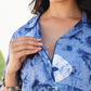 Janasya Dark Cotton Tie & dye Gathered Dress | Swadesiicart