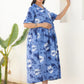 Janasya Dark Cotton Tie & dye Gathered Dress | Swadesiicart