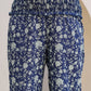 Janasya Dark Cotton Floral Gathered Top & Bottom Set | Swadesiicart