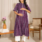 Janasya Dark Cotton Geometric A-Line Kurta - Swadesiicart