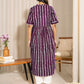 Janasya Dark Cotton Geometric A-Line Kurta - Swadesiicart