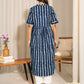 Janasya Dark Cotton Geometric A-Line Kurta - Swadesiicart