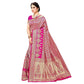 Vamika Pink Banarasi Jacquard Weaving Saree | Swadesiicart