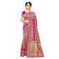 Vamika Pink Banarasi Jacquard Weaving Saree | Swadesiicart
