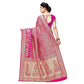 Vamika Pink Banarasi Jacquard Weaving Saree | Swadesiicart