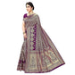 Vamika Purple Banarasi Jacquard Weaving Saree | Swadesiicart