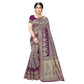 Vamika Purple Banarasi Jacquard Weaving Saree | Swadesiicart