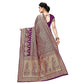 Vamika Purple Banarasi Jacquard Weaving Saree | Swadesiicart