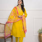 Yellow Viscose Silk Embroidery with Thread and sequence Stitched Suit With Dupatta - Tanisha | Swadesiicart