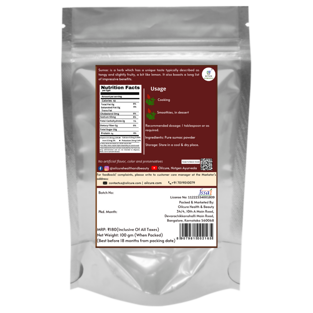 Nxtgen Ayurveda Sumac Powder - Swadesiicart
