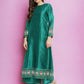 Ahalyaa Women Sea Green Printed Gotta Patti Kurti with Palazzos & Dupatta - Sea Green | Swadesiicart