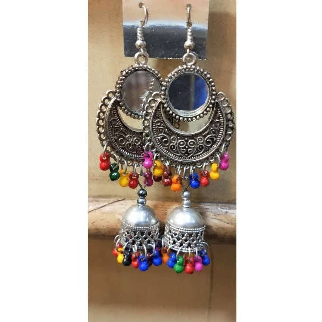 MS Fashion India Mirror Earrings with Hanging Jhumki Alloy Drops And Danglers | Swadesiicart