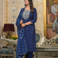 Partywear Designer Blue cotton Stitched Suit With Dupatta - Tanisha | Swadesiicart