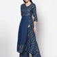 Indian Clothing Aniyah Rayon Blue Color Foil Print Angrakha Anarkali Kurta (AN-208K)