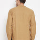 Even Apparels Beige Pure Cotton Short Men's Kurta With Band Collar | Swadesiicart