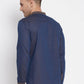 Even Apparels Pure Cotton Blue Men's Kurta With Band Collar | Swadesiicart