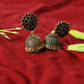 Mominos Fashion Joharkamal Kundan work Jhumka with Black Beads - Swadesiicart