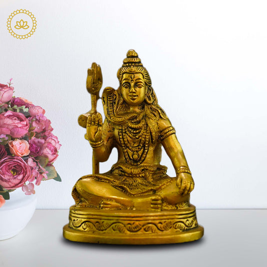 Ishwar Sitting Brass Idols for Homes - Divine India Art