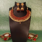 Gold-Polished Brass Pearl Choker Necklace With Earrings for Women/Girls - Wahe Jewels - Swadesiicart