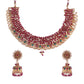 Gold-Polished Brass Pearl Choker Necklace With Earrings for Women/Girls - Wahe Jewels - Swadesiicart