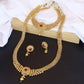 Gold-Polished Traditional Style Choker Necklace Jewellery Set for Women/Girls - Wahe Jewels - Swadesiicart