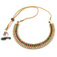 Gold-Polished Traditional White Choker Necklace Jewellery Set For Women/Girls - Wahe Jewels - Swadesiicart