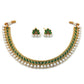 Gold-Polished Traditional Green Choker Necklace Jewellery Set For Women/Girls - Wahe Jewels - Swadesiicart