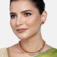 Gold-Polished Traditional Pink Choker Necklace Jewellery Set For Women/Girls - Wahe Jewels - Swadesiicart