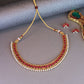Gold-Polished Traditional Pink Choker Necklace Jewellery Set For Women/Girls - Wahe Jewels - Swadesiicart