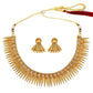 Gold-Polished Traditional Stylish Golden Necklace with Earrings for Women & Girls - Wahe Jewels - Swadesiicart