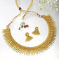 Gold-Polished Traditional Stylish Golden Necklace with Earrings for Women & Girls - Wahe Jewels - Swadesiicart