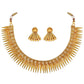 Gold-Polished Traditional Stylish Golden Necklace with Earrings for Women & Girls - Wahe Jewels - Swadesiicart