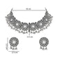 Navratri Ethnic Silver Oxidized Traditional Afghani Choker Necklace Jewellery Set for Women - Wahe Jewels - Swadesiicart
