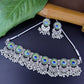 Navratri Oxidised Silver Plated Afghani Choker Necklace Jewellery Set for Women - Wahe Jewels - Swadesiicart