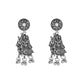 Navratri Ethnic Silver Oxidised Radha Krisha Long Necklace Jewellery With Jhumka Earrings Set For Women/Girls - Wahe Jewels - Swadesiicart