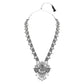 Navratri Ethnic Stylish Silver Oxidised Radha Krishna Design Long Necklace Jewellery Set for Women And Girls - Wahe Jewels - Swadesiicart
