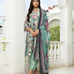 Vaasva Women's Green Tissue Gota Embroidered Suit Set With Solid Pant And Embroidered Dupatta | Swadesiicart