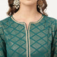 FIORRA Women's Teal Green Poly Crepe A-Line Kurta Set - Swadesiicart