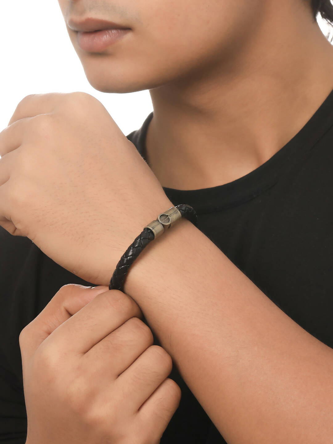 NVR Men's Black Leather Bracelet - NR Retail-NVR