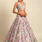 House of Panchhi Grey Organza Sequins and Zarkan embroidery Lehenga choli & Dupatta | Swadesiicart