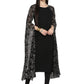 Ahalyaa Women's Black Georgette Rubber Glitter Print Kurta | Swadesiicart