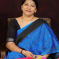 Black And Ink Blue Colour Contrast Thread Border Khadi Cotton Saree By Gayathri Reddy Designer Studio | Swadesiicart