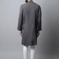 Even Apparels Grey Color Pure Cotton Men's Kurta With Side Placket (SLD1202) | Swadesiicart