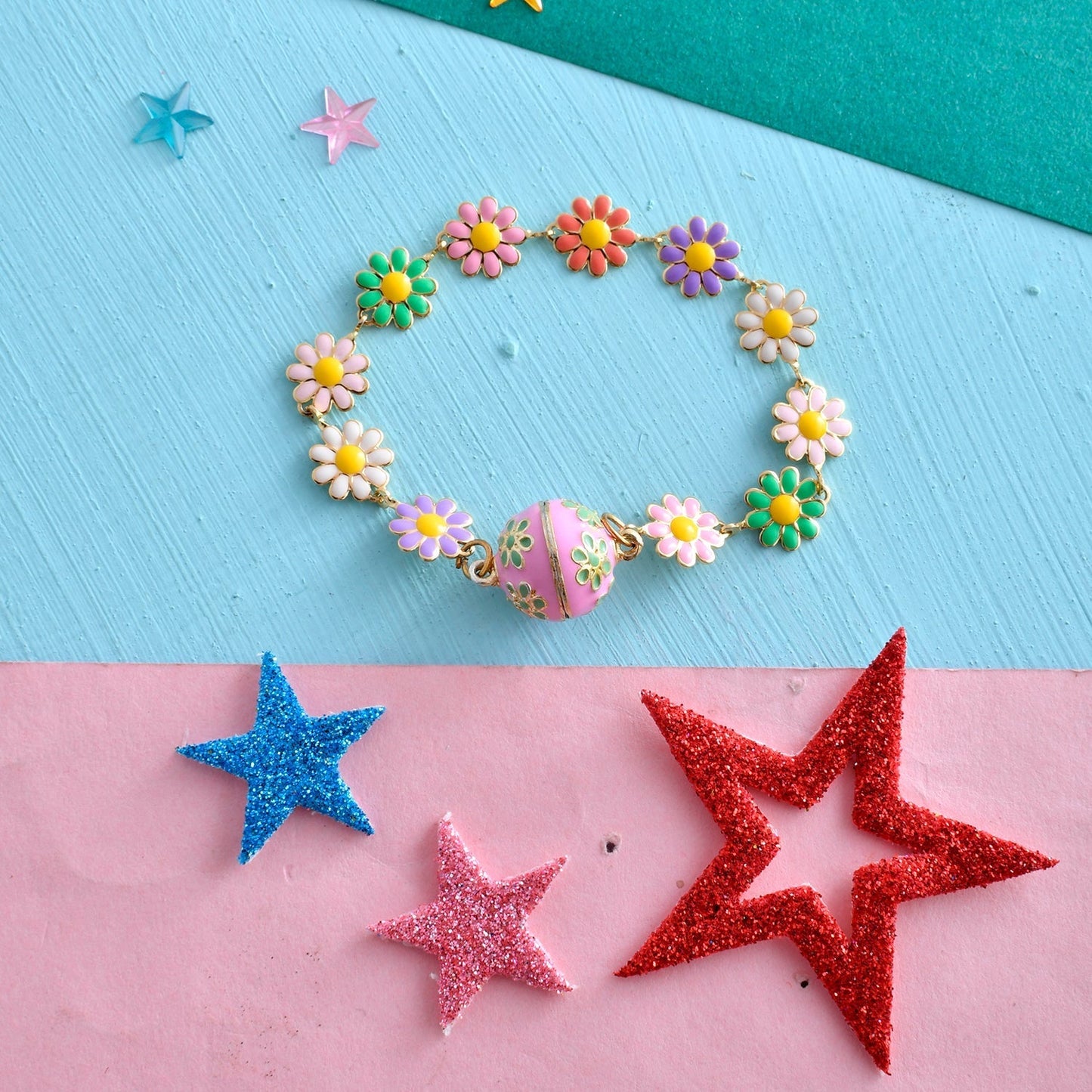 trueBrowns X Voylla Colourful Flowers Kid's Thread Rakhi For Kids | Swadesiicart