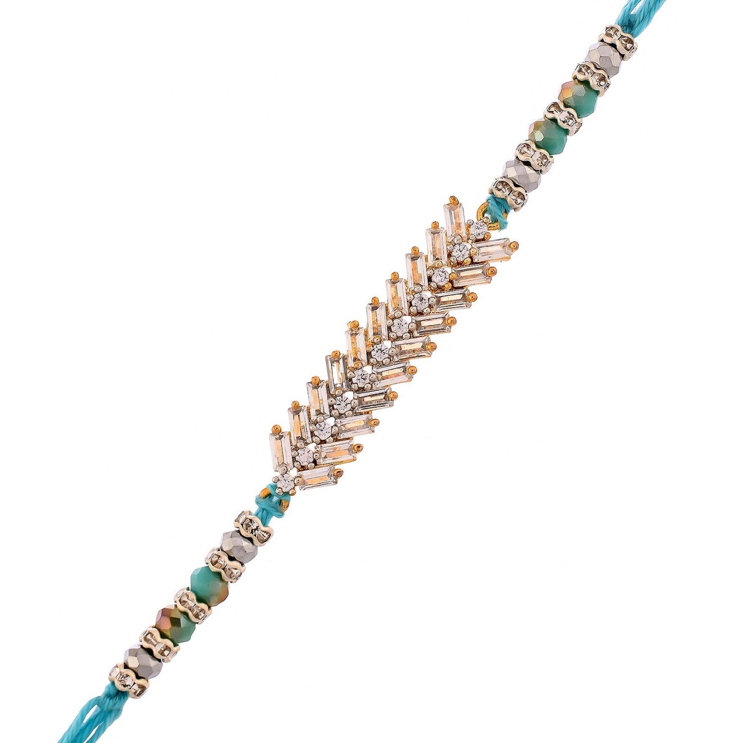 trueBrowns X Voylla Men's American Diamond Blue Thread Rakhi For Brother | Swadesiicart
