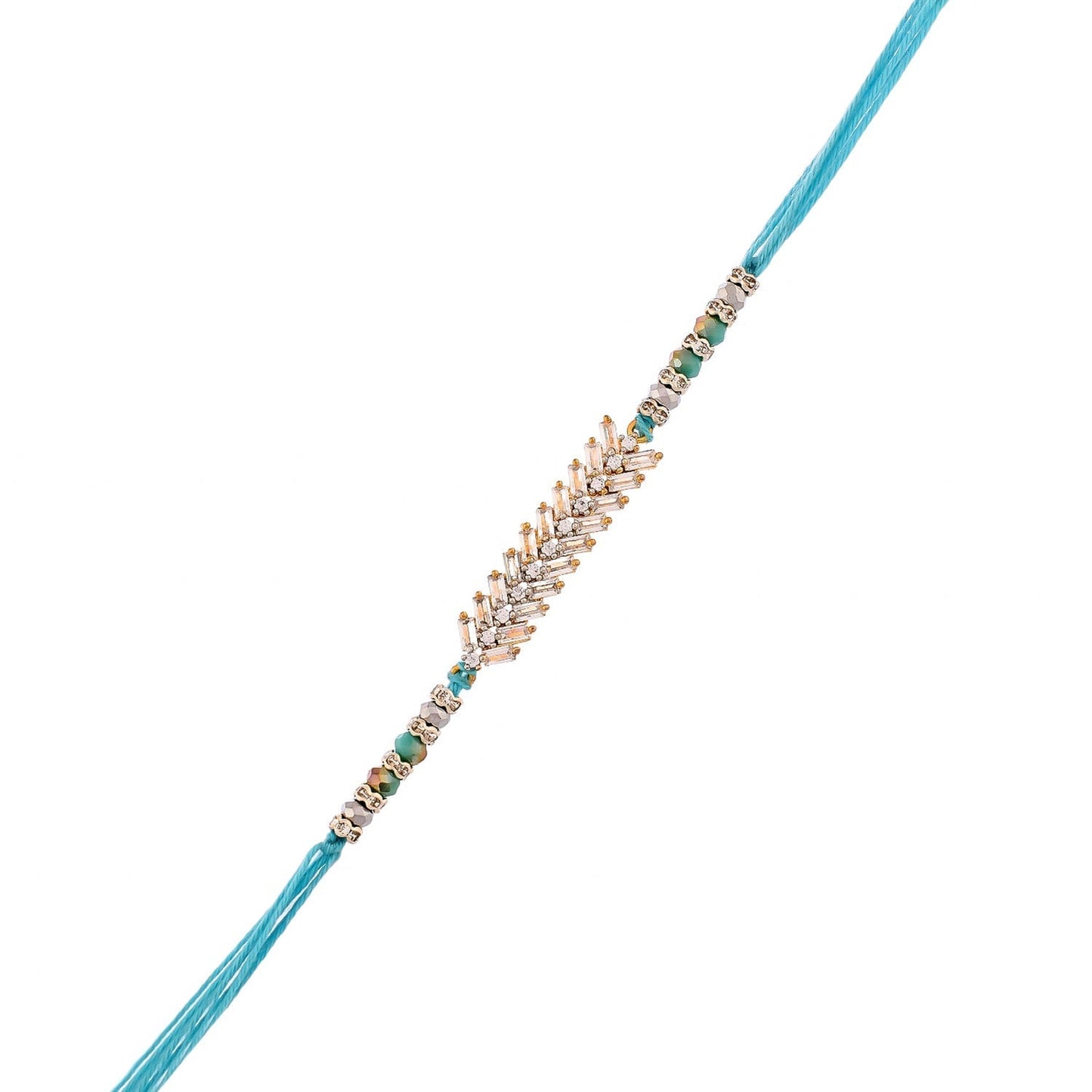 trueBrowns X Voylla Men's American Diamond Blue Thread Rakhi For Brother | Swadesiicart