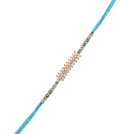 trueBrowns X Voylla Men's American Diamond Blue Thread Rakhi For Brother | Swadesiicart