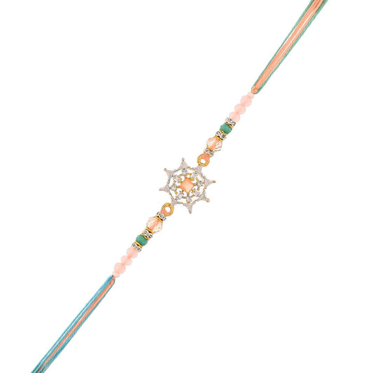 trueBrowns X Voylla Men's Pastel Designer American Diamond Beaded Thread Rakhi For Brother | Swadesiicart
